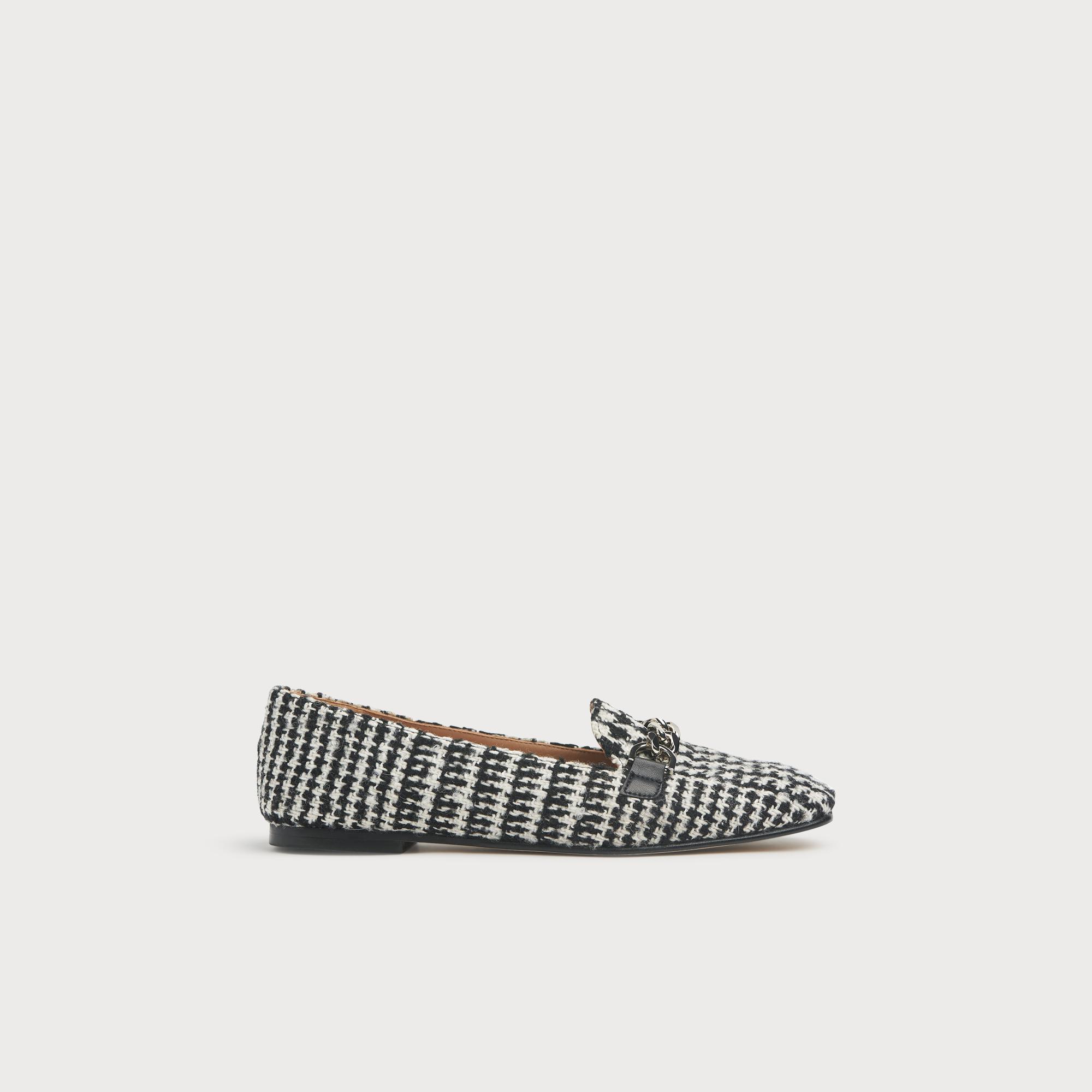 black and white checkered flats